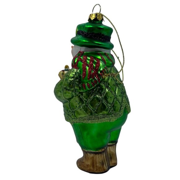 Irish Snowman Glass Christmas Ornament Heart with Crown Irish Gift St Patrick's - Picture 4 of 6